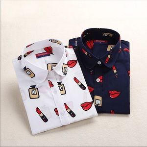 LipStick Button Up Shirt